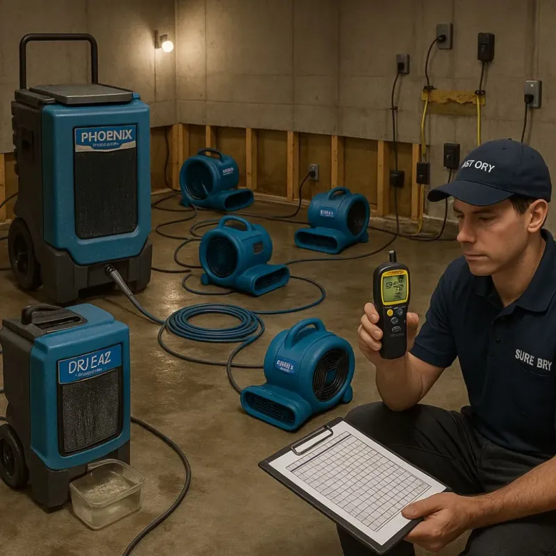 Structural Drying and Dehumidification process in Sandy Valley, NV